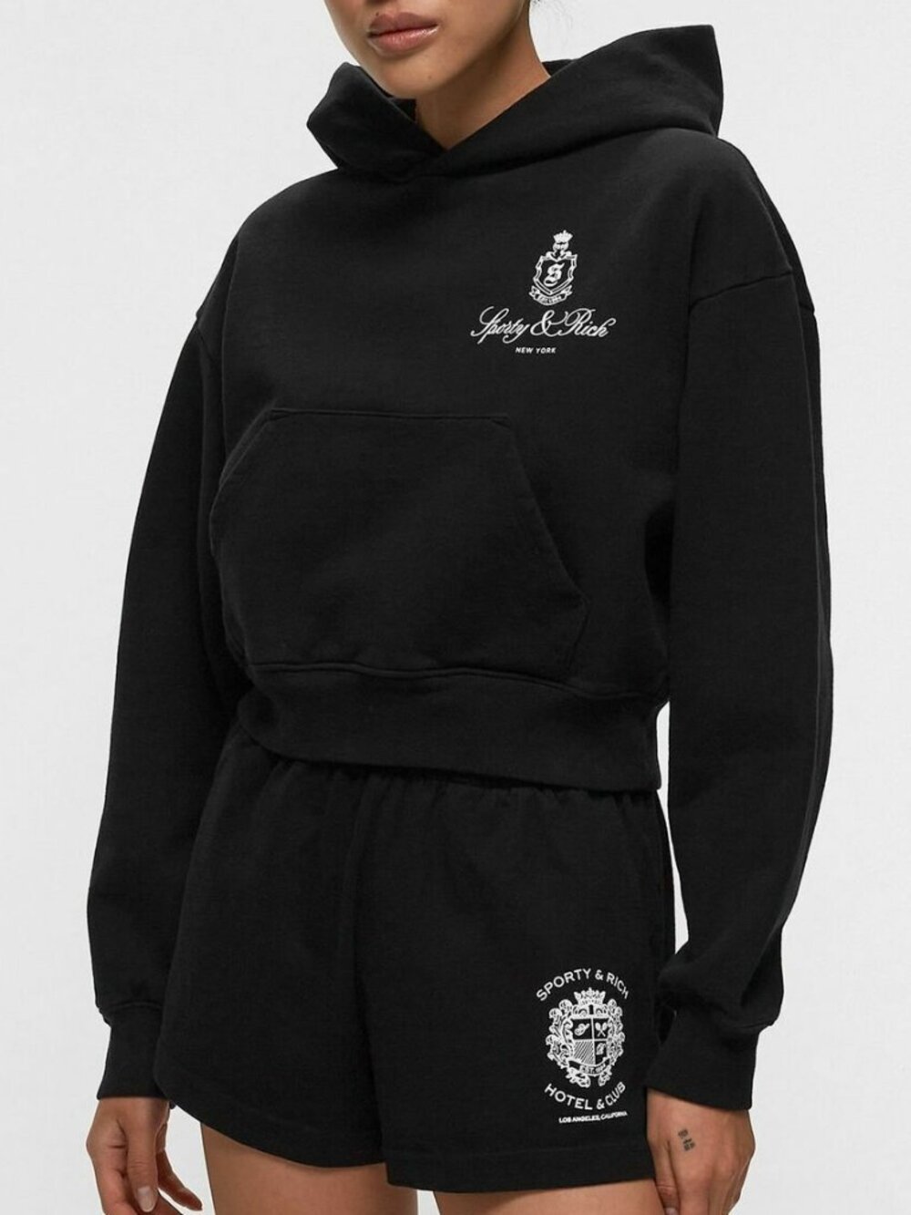 Sporty & Rich Vendome Cropped Hoodie : XS